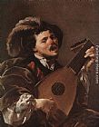 Terbrugghen Paintings - Lute Player by Hendrick Terbrugghen